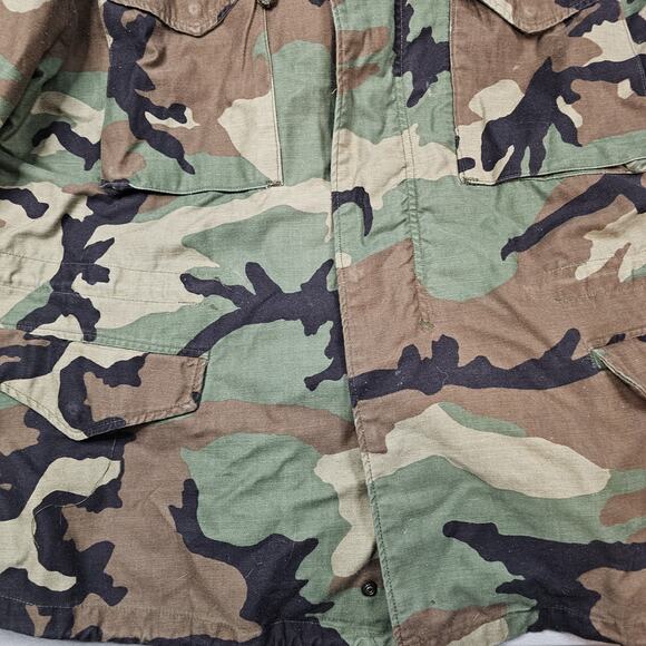 Vintage M65 Field Jacket Large Alpha Ind Woodland Camo Grunge Streetwear Skater - Picture 5 of 15